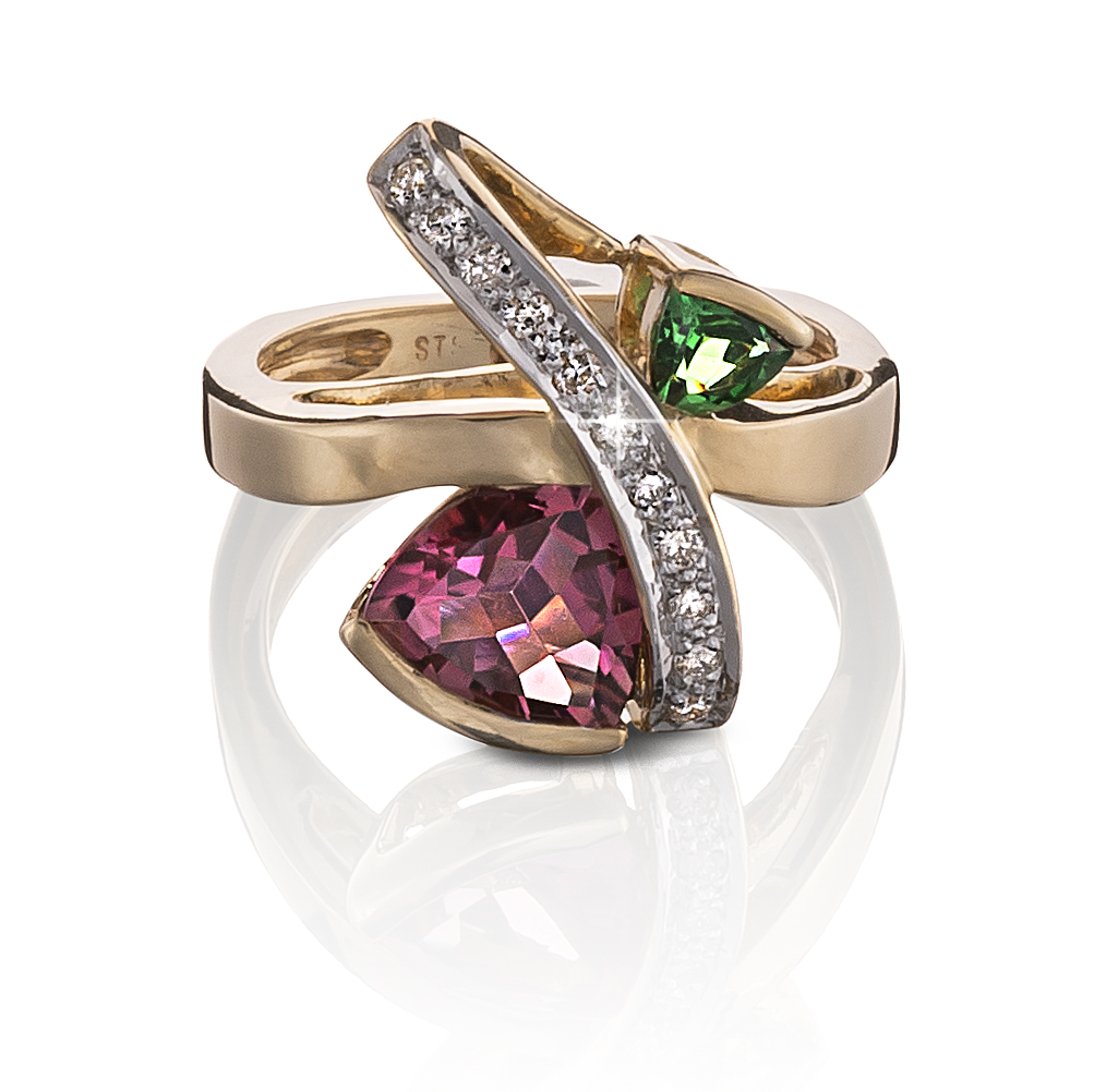 Louis Vuitton 9.78 carat tourmaline and diamond one of a kind Conquêtes ring.